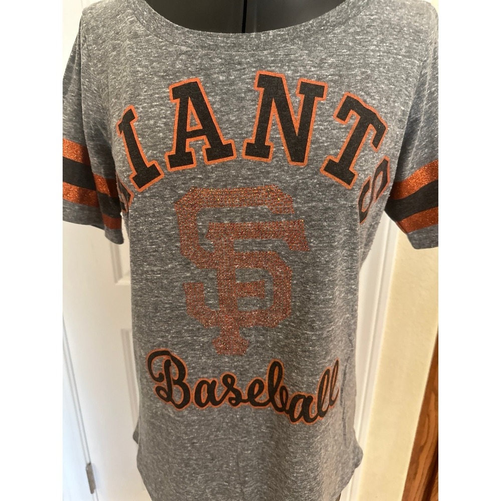 4Her San Francisco Giants women's t-shirt, size medium, gray/orange/black